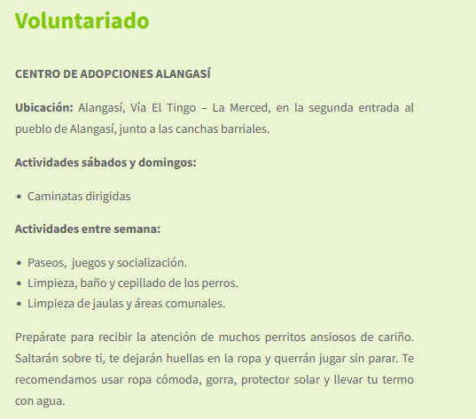 Voluntariado: https://pae.ec/programas/voluntariado/